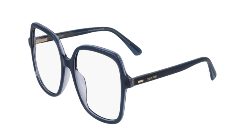 Calvin Klein square blue eyeglasses.