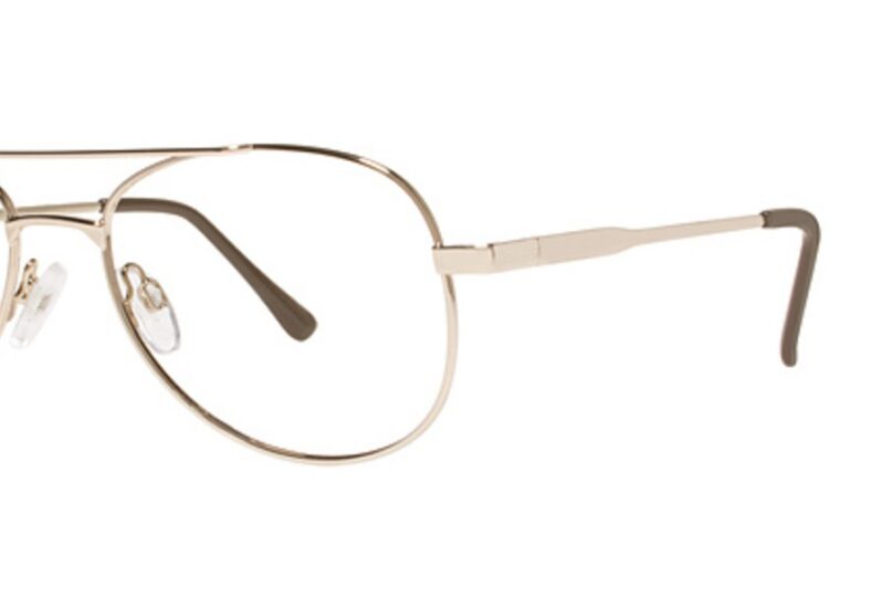 Gold aviator eyeglasses frame.