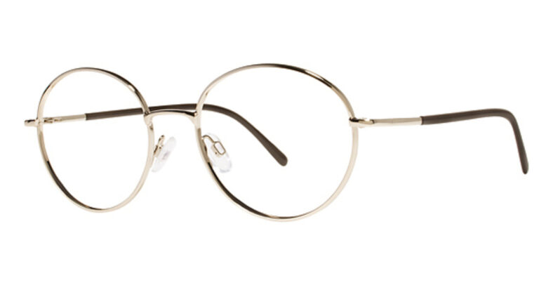 Gold round eyeglasses frame.