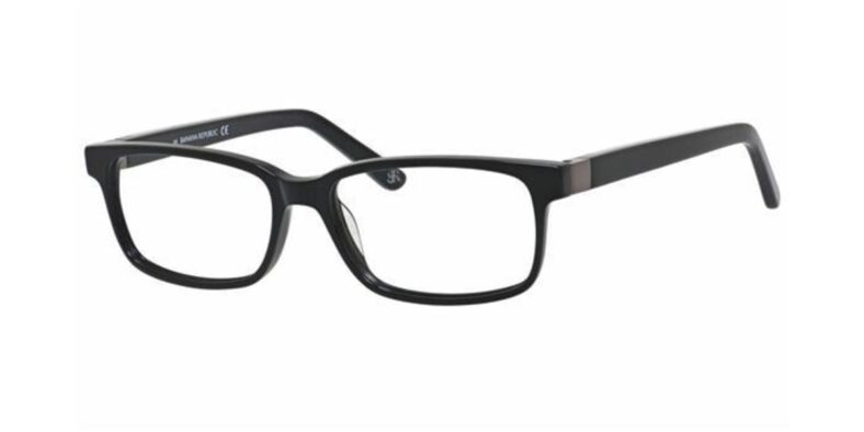 Black rectangular Banana Republic eyeglasses.
