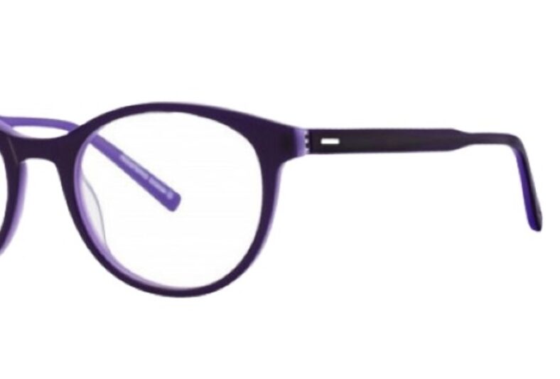 Purple round eyeglasses frame.