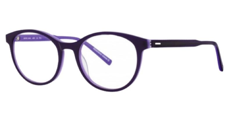 Purple round eyeglasses frame.