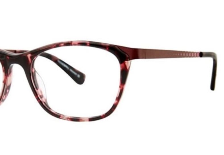 Red tortoiseshell eyeglasses frame.