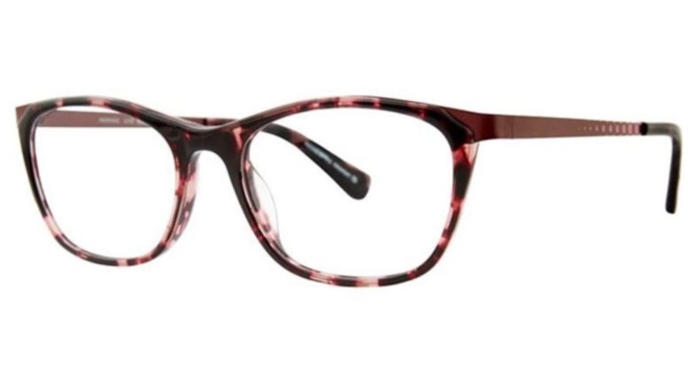 Red tortoiseshell eyeglasses frame.