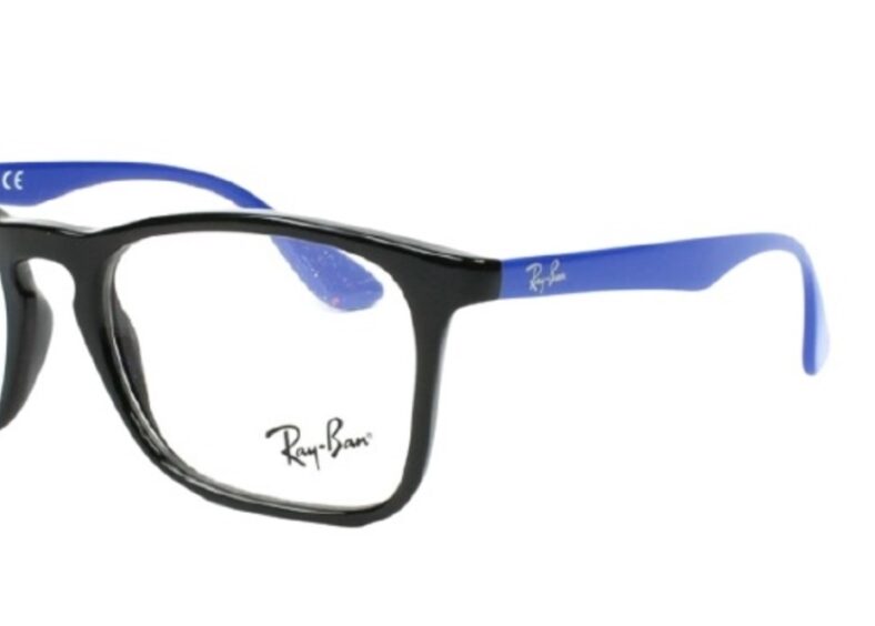 Ray-Ban eyeglasses, black and blue frames.