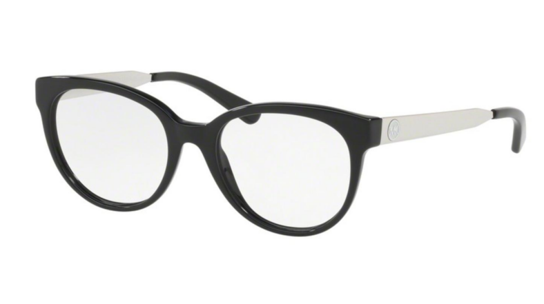 Black Michael Kors eyeglasses with silver arms.