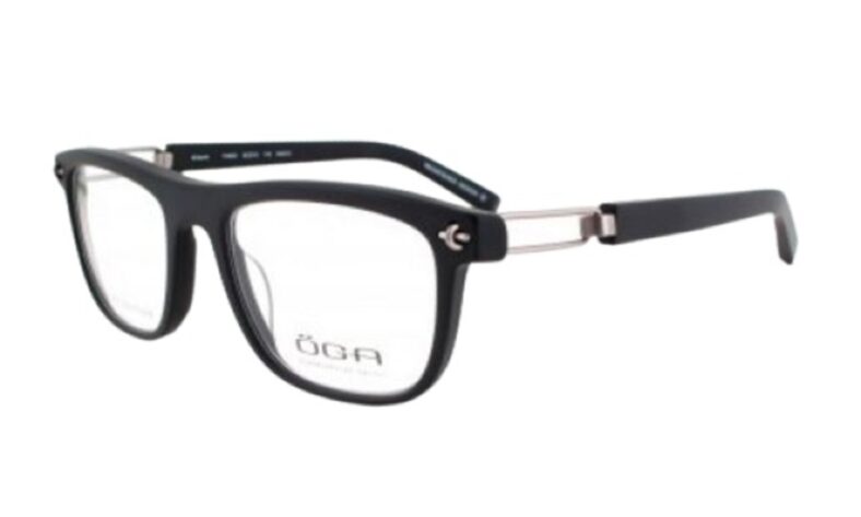 Black rectangular eyeglasses, GA brand.