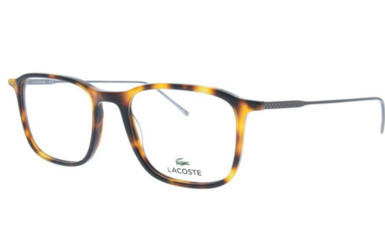 Lacoste tortoise-shell eyeglasses frame.