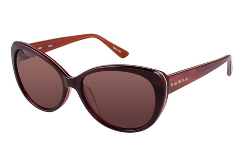 Isaac Mizrahi red cat-eye sunglasses.
