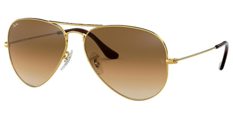 Brown gradient Ray-Ban aviator sunglasses.