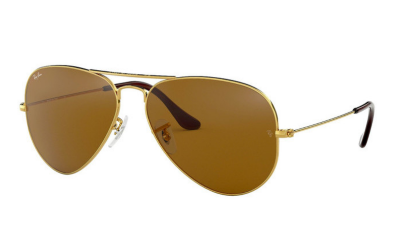Ray-Ban brown aviator sunglasses.
