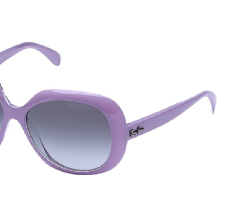 Purple Ray-Ban oval sunglasses.
