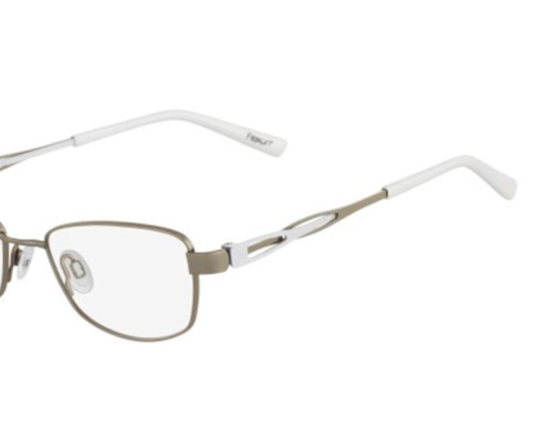 Gray and white metal frame eyeglasses.