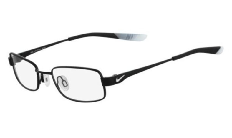 Black Nike rectangular eyeglasses frame.