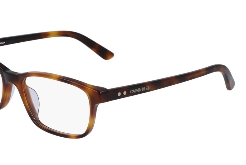 Brown tortoiseshell Calvin Klein glasses.