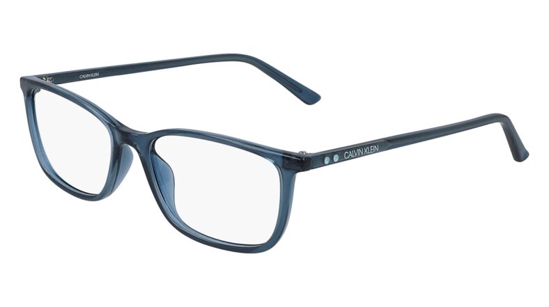 Calvin Klein blue square eyeglasses.