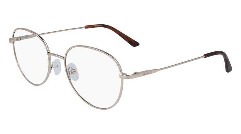 Calvin Klein gold metal frame glasses.